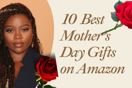 A lady smiling to receive the best Mother's Day gifts.